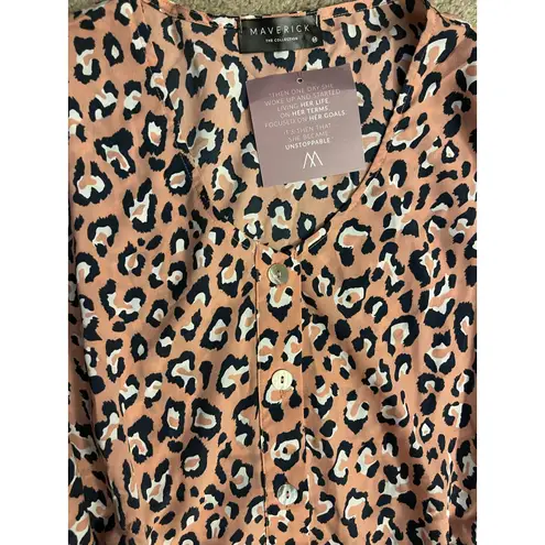 NWT Maverick Oversized Pink Leopard Print Babydoll Dress Size Medium