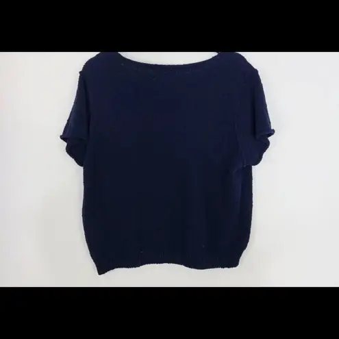 Anthropologie Valentina Navy Blue Short Sleeve Sweater
