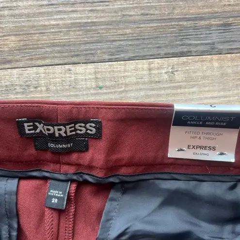 EXPRESS  Columnist Womens Fitted Rust Ankle Mid Rise Dress Pants Sz 2R NWT - Image 6