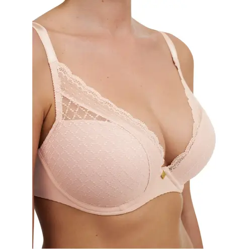 Chantelle NWOT Norah Chic Plunge T-Shirt Bra Lace in Rose Size 32DDDD