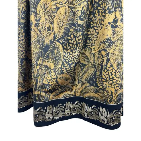 Soft Surroundings Sultana Elephant Gold Black Embroidered Maxi Skirt L