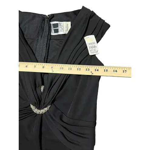 Tadashi Shoji NWT Vintage Tadashi V Neck Size Medium Sleeveless Top Black Embellishments #G4-5