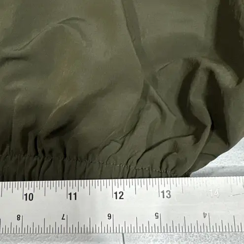 Collusion Womens Full Zip Short Cropped Jacket Sz 2 High Neck Long Sleeve Green