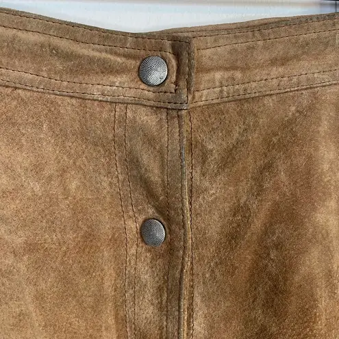 Vintage Tanner Brown Tan Suede Leather Midi A