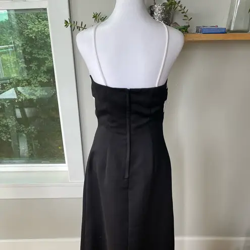 Vintage 90’s Formal Dress Black and White Stripe Floor Length Gown Size 5/6 NWT