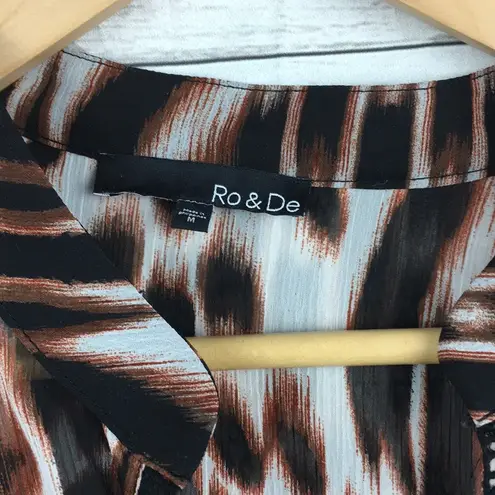 Ro & De  Sheer Animal Print Blouse