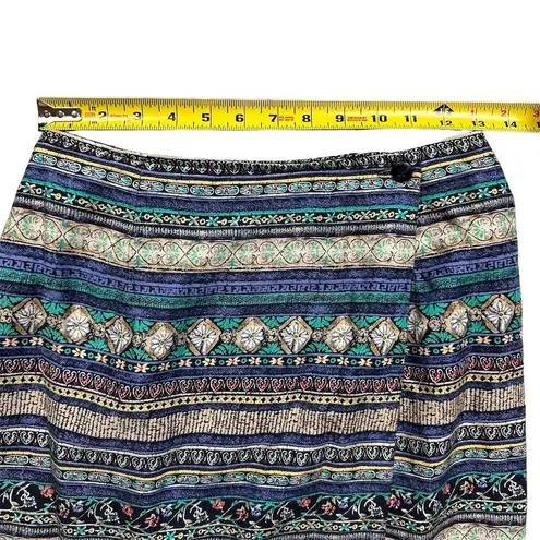 Hunt Club VTG Aztec Tribal Print A-Line Wrap Skirt Sz 6 Knee Length Multicolor