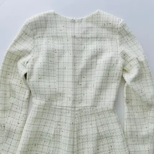 Amanda Uprichard  Fallon Romper Tweed Cream Gold Small Party Wedding Date Night - Image 7