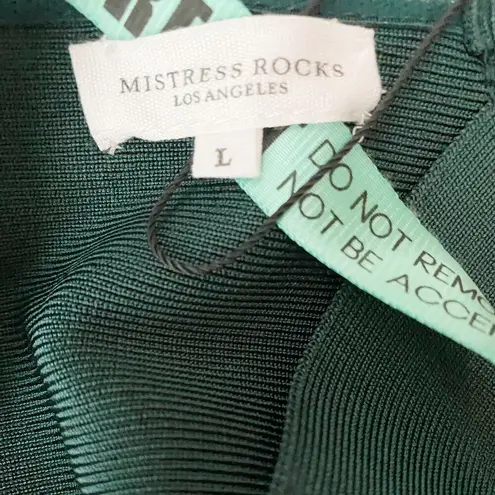 Mistress Rocks Evergreen Emerald Green Cross Your Heart Bandage Crop Top Large