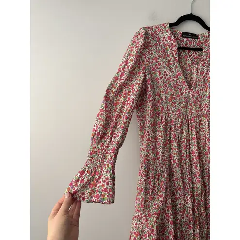 Pomander Place Tuckernuck Kenzo Dress Ditzy Floral Tiered Milkmaid Size Medium