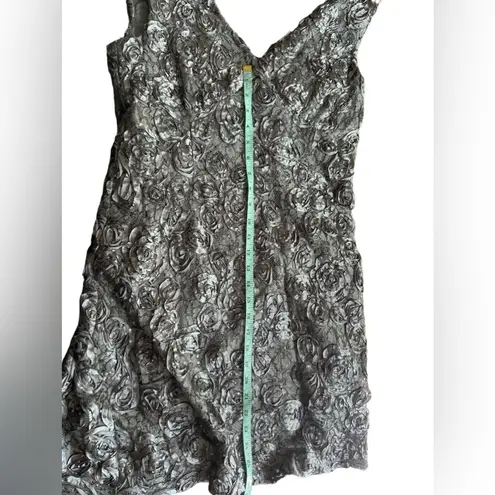 Scarlett Women's Floral Lace Sheath Dress Size 16 Silver Sleeveless V-Ne…