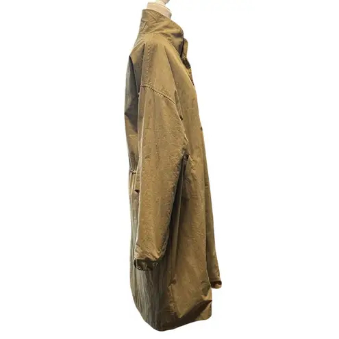 OAK + FORT Oversized Utility Coat Khaki, Minimalist Modern Size Small Oversized Green