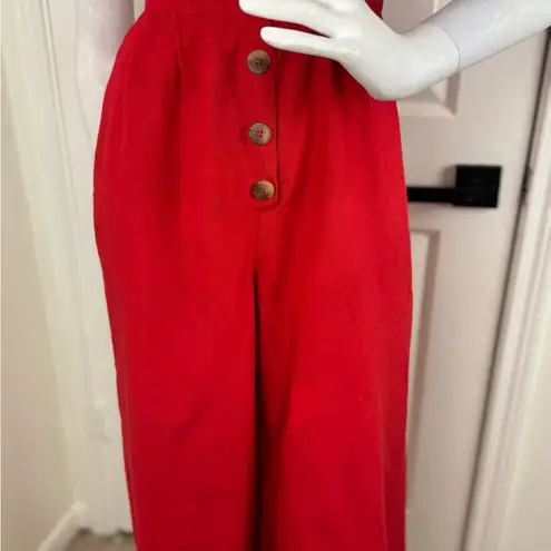 Red Carter Vibrant Red Jumpsuit with Wide-Leg Design Size XS. A48