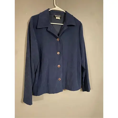 Briggs New York  Women Lightweight Button Up Blue Navy Shacket Size Small - Image 2