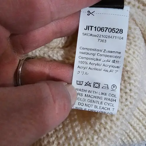 SheIn  Beige Lace Trim Drawstring Waist Peplum Sweater Tank Size Large