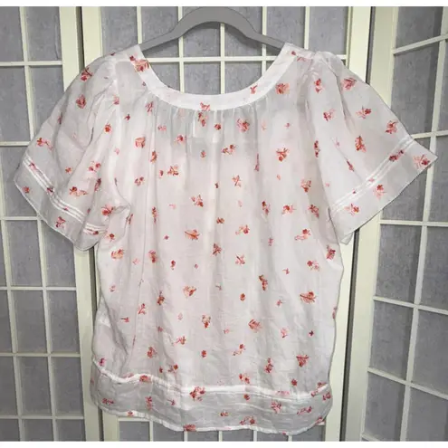 Trovata Birds Of Paradise Cottagecore Coquette Fairy Floral Embroidered Blouse S