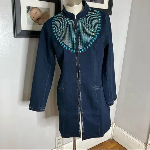 Midnight Velvet Dorinda Women's Small Denim Duster Jacket Blue