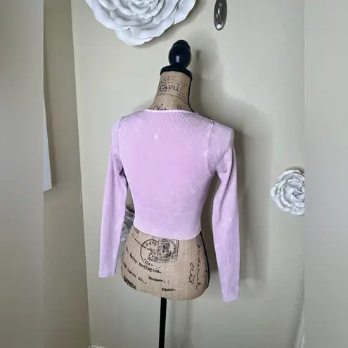 BDG NTM: Urban Outfitters Josie Long Sleeve Cropped Lavender Top Sz M