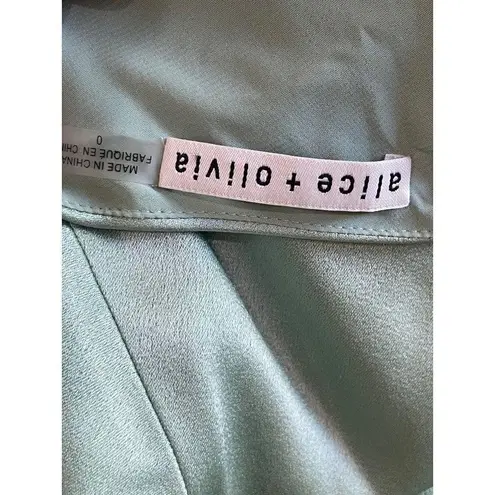 Alice + Olivia  Harmony Asymmetrical Midi Dress Green Tea Womens Size 0 - Image 11