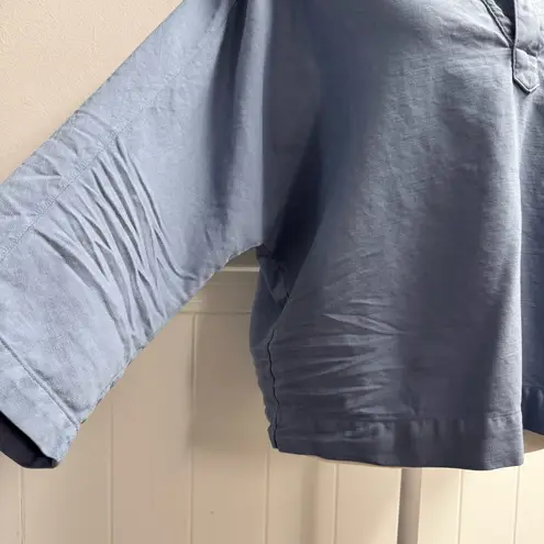 Frank & Eileen Gabi Popover Shirt Top Blouse Denim Blue SAMPLE Small S
