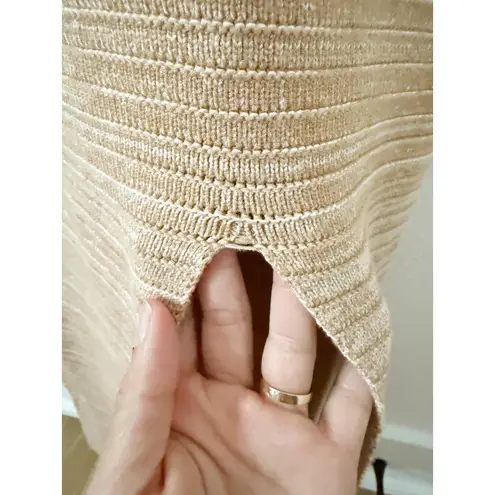 Torn By Ronny Kobo Darcey Snowy Knit Crochet Dress in Lark and White Medium