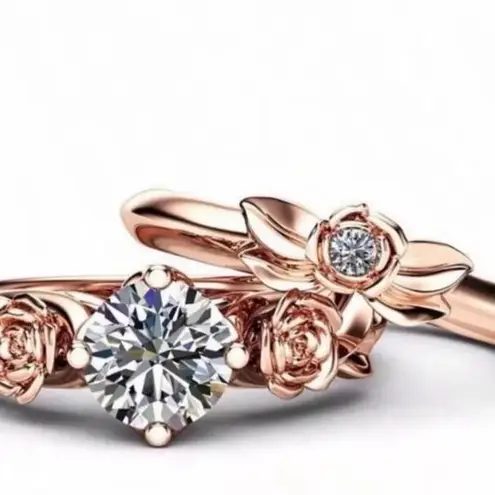 Zales 1.04 Carat Round Shape Moissanite Rose Flower Engagement