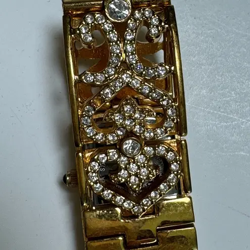 Soft Bangle hinged Link Crystal Bracelet Watch Victoria Wieck GOLD