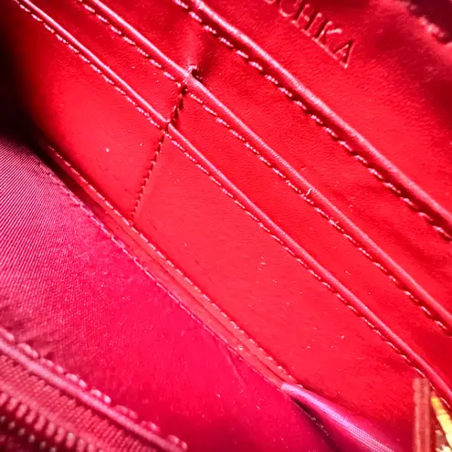 Mischka Madgley Red Zip Up Vegan Leather Wallet with Multiple Slots