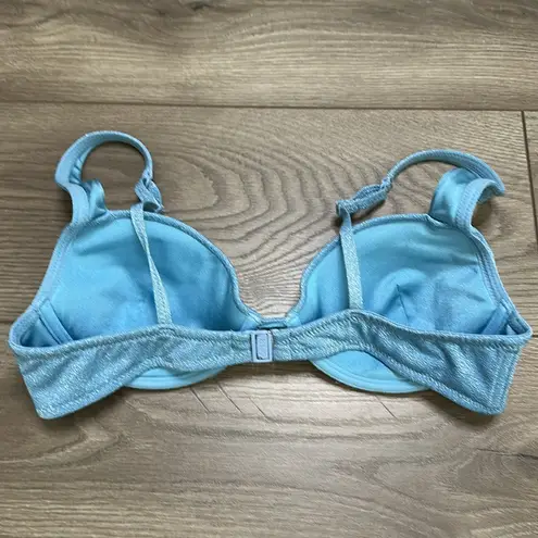 Triangl Swimwear Blue Shimmer Bikini Top Size Large