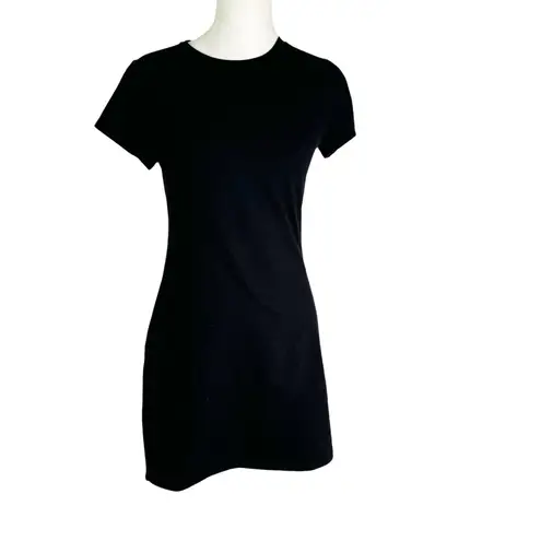 Reformation  Nadia Knit Mini T Shirt Dress Black Size M NWT