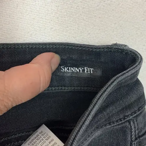 Judy Blue 0 24 black skinny fit denim jeans distressed raw hem cute casual basic