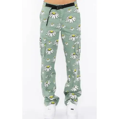 By Samii Ryan Low Rise Daisy Cargo Pants in Sage Green Size 30