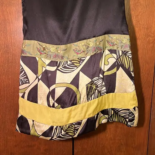 Custo Barcelona Vintage Silk Multicolored Embroidred Lion Dress. Size 4