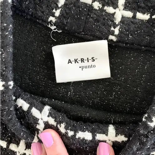 Akris Punto NEW Windowpane Long Sleeve Mock Turtleneck Sheath Sweater Dress