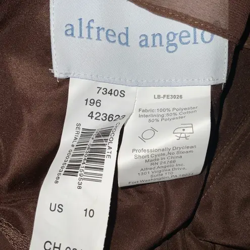 Alfred Angelo  Brown Sleeveless Knee Length Cocktail Prom Formal Chiffon Dress 10