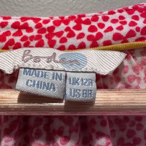 Boden Red and White Patterned Long Sleeve Jersey Dress Size 8 Regular