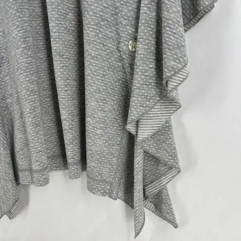 CAbi  ATC Reversible Cape Womens XS/S Gray Polka Dot Stripes Cardigan Sweater