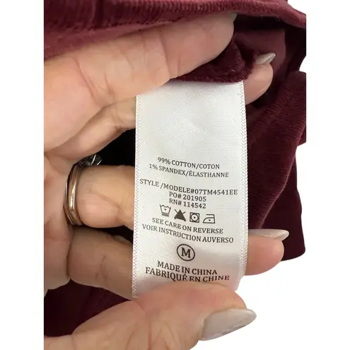 Evereve Corduroy Button Down Shirt Medium Burgundy Soft Fall Layer Shacket
