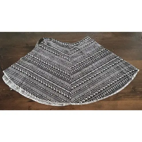 Vintage Halloween Cat Skull Witch Moon Pumpkin Black White Wrap Around Skirt Size undefined