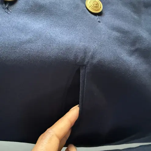 Alfred Dunner Skirt Suit Petite Blazer Plaid Crest Size 6 Blue