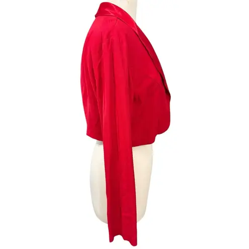 Vintage Sheri Martin Red Cropped Blazer Jacket Size 10