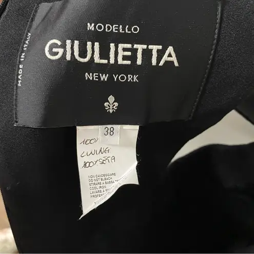 MODELLO GIULIETTA NEW YORK MADE IN ITALY 100%COTTON W/100%SILK LINING plunging Black Size 6