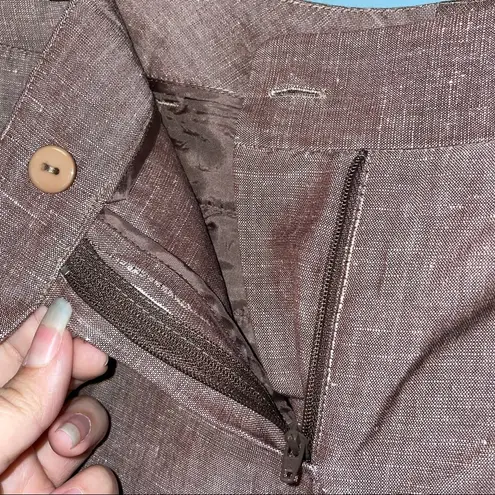 Lafayette 148 Wide Leg Linen Blend Crop Pants Size 4 Petite