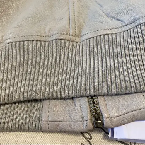 Michael Stars grey leather Moto jacket