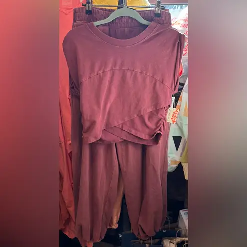 Free People NWT  FP Movement Hot Shot Crossover Set - Clove burgundy - large - Image 7