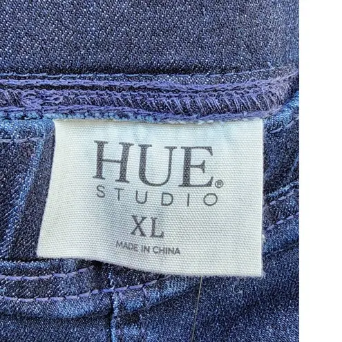 Hue  Studio Distressed Denim Legging Midnight Rinse XL 16/18 NEW