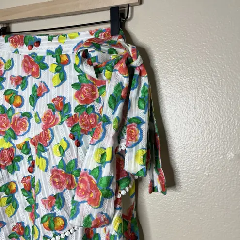 Floral Wrap Skirt Fruit Citrus Rose Boho Preppy XL Preppy L Beach Rollar Rabbit Red