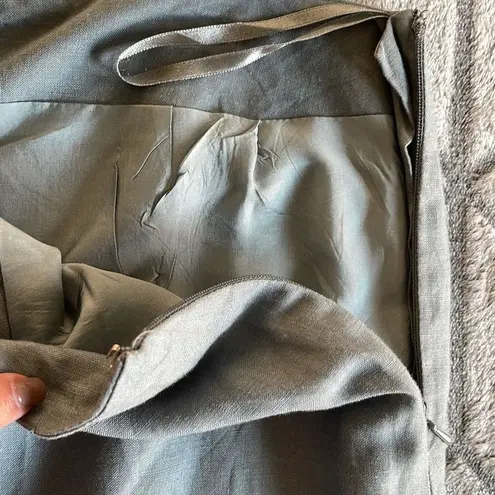 Annie Alexander Womens High Rise Pants Cropped Lined Embroidered Gray Size 10 Green