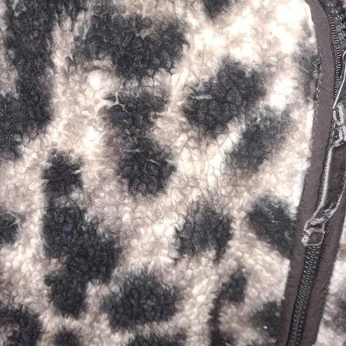 Cozy Sherpa Tiger‎ Print Full Zip Sherpa Jacket Size Small Brown