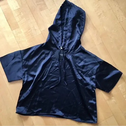 Mittoshop Short-Sleeve Hoodie, Black, Size S